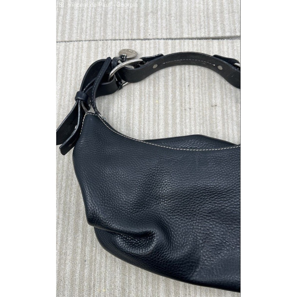 DOONEY & BOURKE 1975 Pebbled Leather Hobo Classic Vintage Shoulder Bag Black VGC - Picture 8 of 12